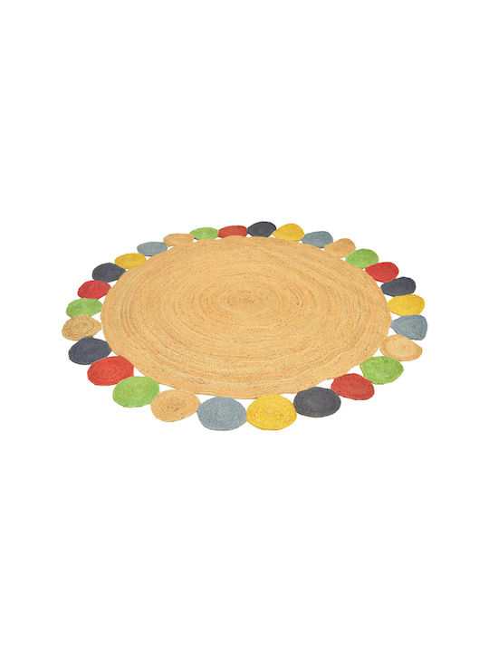 Pakketo Leldo Handmade Round Summer Jute Multicolour Rug Φ150cm