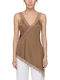Women's Satin Lingerie Top with Lace Beige