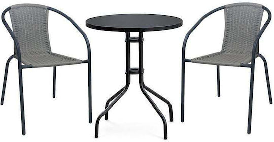Dining Set 2 Pieces Black Dining Set 2 Pieces Black