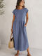Sommer Midi Damenkleid Blau