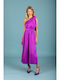 Summer Midi Dress for Wedding - Christening Intense Violet