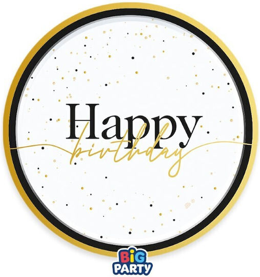 Happy Birthday 18cm Πιάτο για Party 6τμχ