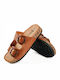 Damen Flache Sandalen Tabac Braun