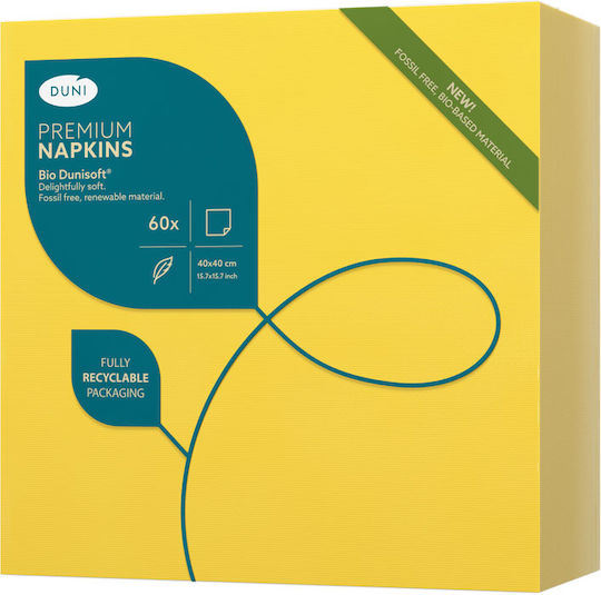 Duni Bio Dunisoft Serviette 40 x 40 cm Gelbe 60 Stück