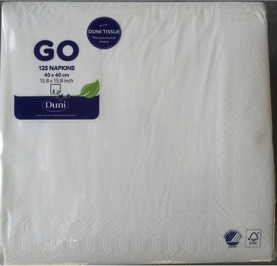 Duni Napkins 2-ply 40x40 Cm White 125 Pcs