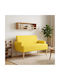 Doppelsitzer Samt Sofa Weiches Gelbes 116x67x81cm