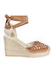 Damenplattformen in Stil Espadrilles Braun