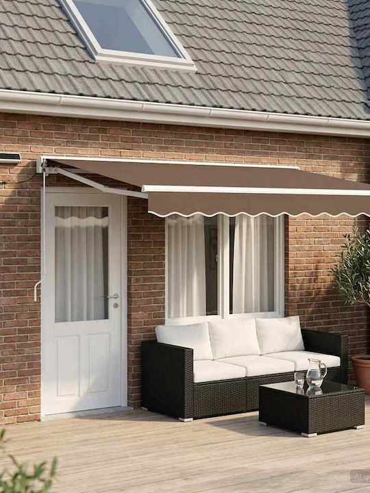 vidaXL Τέντα Βεράντας Καφέ 4x2m
