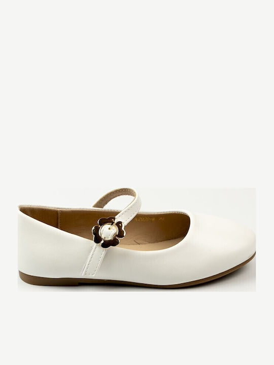 Fshoes Παιδικές Μπαλαρίνες με Σκρατς Λευκές Fshoes