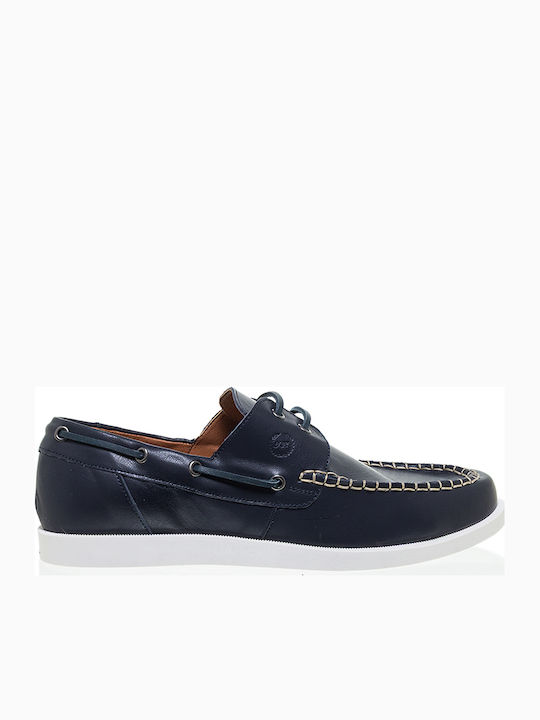 Northway Leather Men's Boat Shoes in Blue Color