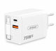 Andowl Φορτιστής με Θύρα USB-A και Θύρα USB-C και Καλώδιο USB-C 75W Power Delivery Λευκός (Q-CD09)