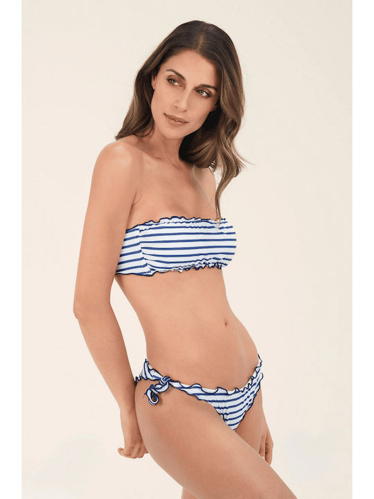 Wikini Fru Fru Bikini Set White Blue