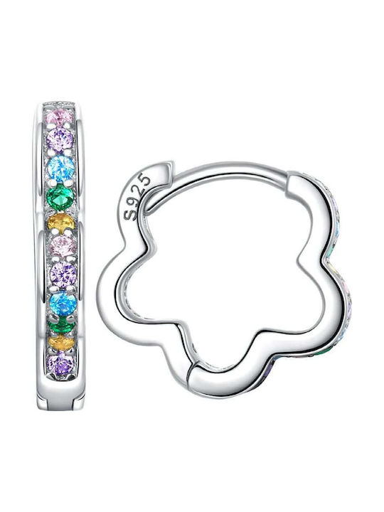 Silver Earrings Colorful Flower Earrings 925 Silver Earrings Trusky