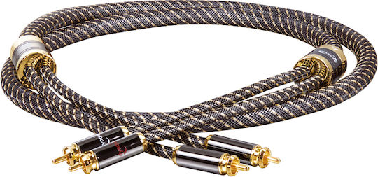 Dynavox Cable RCA male - RCA male 1.5m BLACKLINE-RCA-1.5m