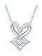 Silver Heart Necklace Cubic Zirconia Necklace Silver S925