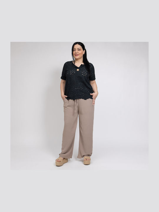 Fashioncore Pantaloni Dama Din Țesătură Cu Cauc...