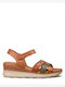 Sommer Damenplattformen Tabac Braun