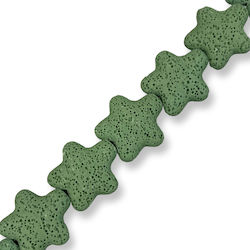 Natural Starfish Beads Green Olive 25mm – 40cm Series