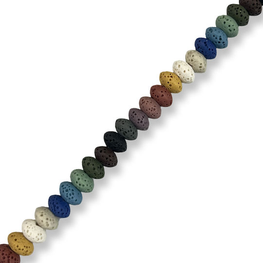 Lava Naturală Ovală Rondelă 8x5mm Mix Multicolor – Seria 20cm
