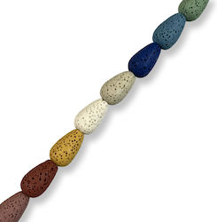Natural Lava Drop Multicolour Mix 17x10mm – 40cm Series