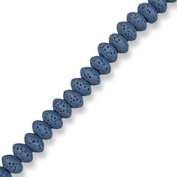 Natürliche Lavastein Oval Scheibe Raph Blau 8x5mm – Loch 2mm – Reihe 20cm 39 Perlen