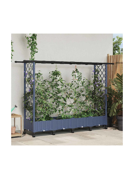 vidaXL Planter Box Plastic Gri 203x40x127 cm
