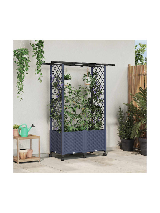 vidaXL Ζαρντινιέρα Πλαστική Γκρι 124.5x40x142εκ.