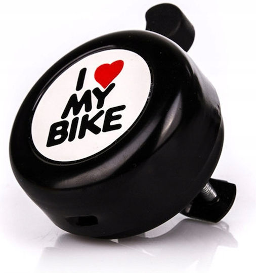 Clopoțel Bicicletă Ding Dong I <3 My Bike Negru