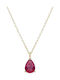 Mentzos Halskette Mit Träne Design Aus 14K Gold Rote