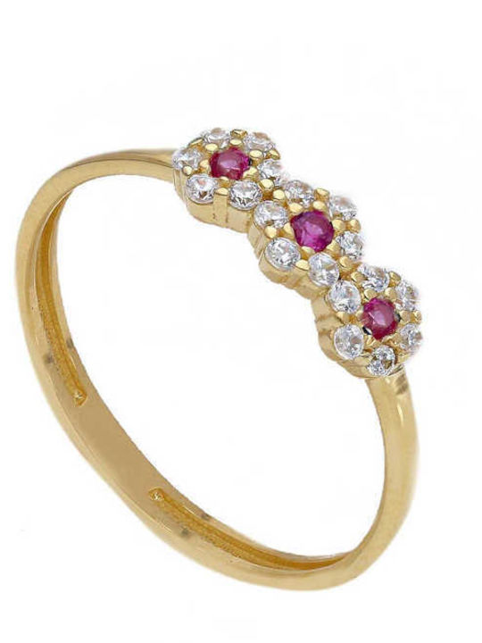 Mentzos Damenteller mit Steinen aus 14K Gold