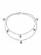 Charmy Anklet Stainless Steel Blue 25cm