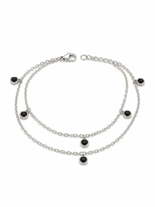 Charmy Anklet Stainless Steel Black 25cm