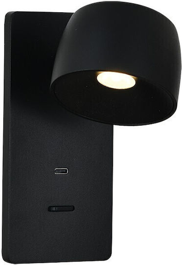 Wall Lamp with Integrated LED and Warm White Light Black