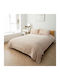To megalo pazari Duvet Cover Set 160x240cm Single With Pillowcase Light Beige