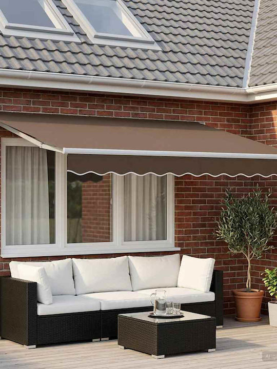 vidaXL Terrace Tent with LEDs Brown 3x2m
