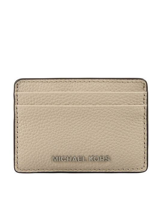 Leather Women's Card Wallet Beige
