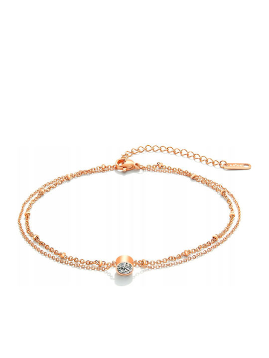 Trusky Vergoldetes Fußarmband aus Stahl 21,5cm