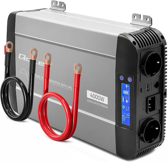 Qoltec Inverter Αυτοκινήτου Καθαρού Ημιτόνου 5000W για Μετατροπή 12V DC σε 230V AC