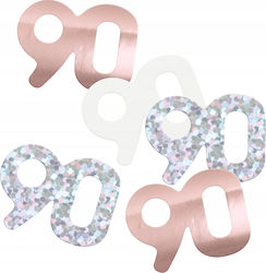 Partydekorationen Konfetti 90. Geburtstag Rosa Gold Rose Gold Neunzig