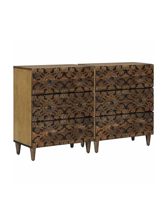 Holzsideboard mit Schubladen Braune 120x33x75cm