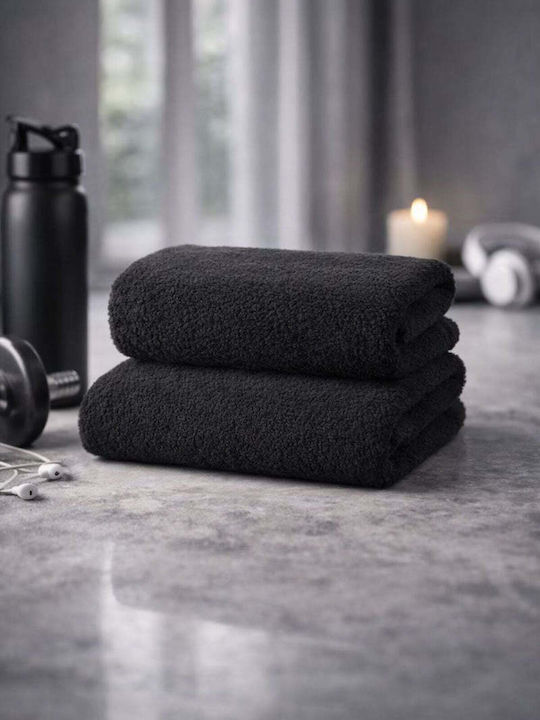 SteweHome Facecloth 50x90cm Black 2 Pieces