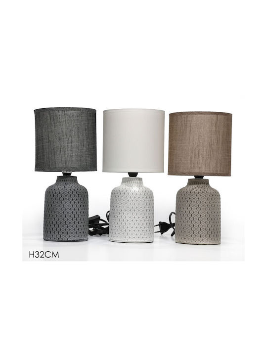 AGC Ceramic Table Lamp with White Shade and Base