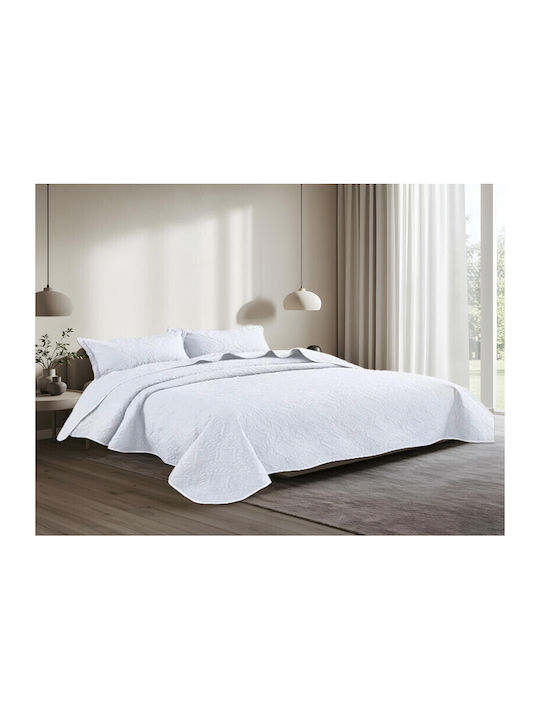 Kykli Set Coverlet Single Microfiber White 160x...