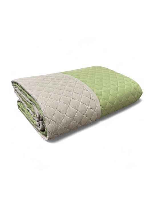 To megalo pazari Single Coverlet Beige-Light Green 160x240cm