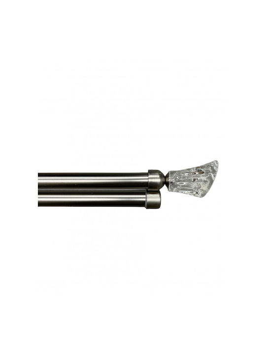 To megalo pazari Extendable Metallic Single Curtain Pole Φ28mm 160-300cm Silver