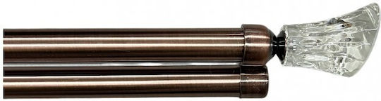 To megalo pazari Extendable Metallic Single Curtain Pole Φ28mm 160-300cm Bronze