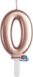Birthday Candle Number 0 In Rose Gold Color