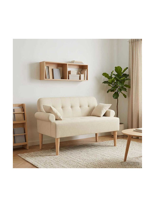 Two-Seater Couch Cream 120x65x79 cm