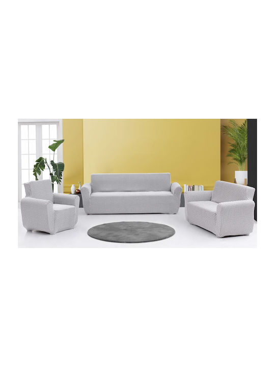 Beauty Home Art 8600 Σετ Ελαστικά Καλύμματα Σαλονιού Εκρού