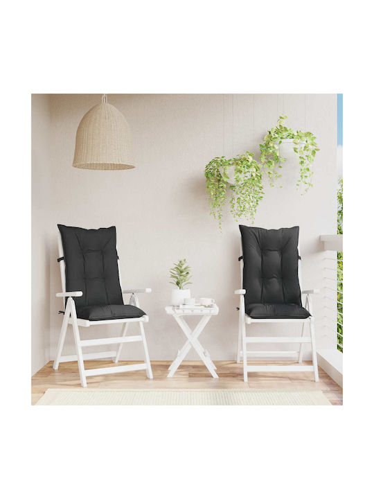 vidaXL Perna Scaunului De Grădină Cu Spătar Melanj Negru 2 Buc 50x120 Cm